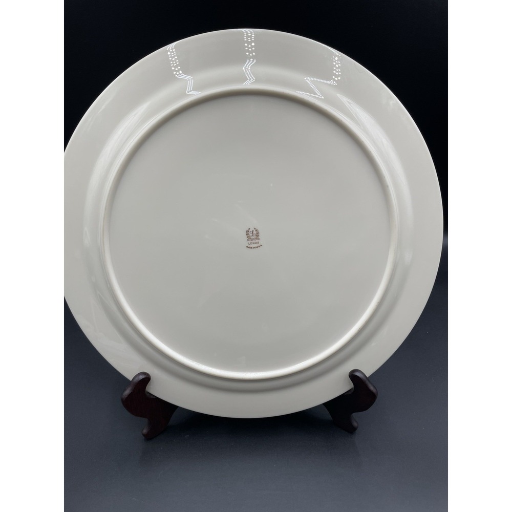 Vtg Lenox Holiday Dimension Holly Berries Round Plate Platter 24K Gold Trim - Picture 6 of 6
